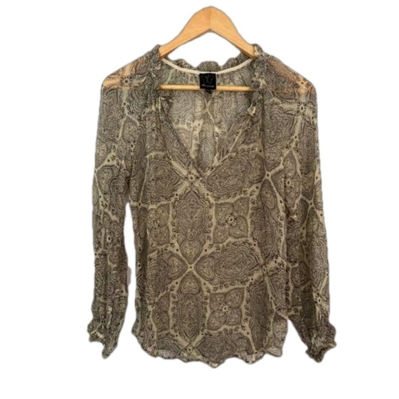 Ella moss silk pattern paisley printed top size small - Picture 1 of 7